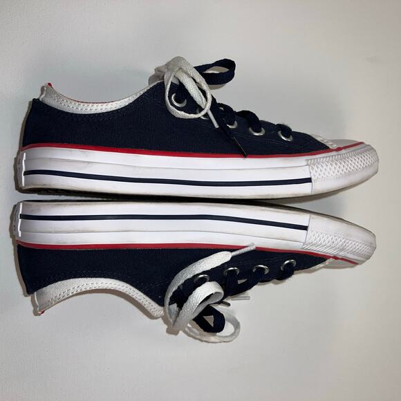 Converse All Star 567039F Red White & Blue Double Upper, Tongue & Laces Size 8 - Picture 8 of 13